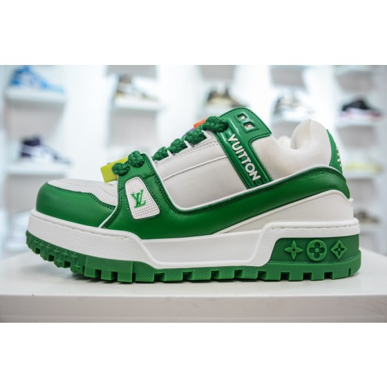 Louis Vuitton Trainer Maxi, White/Green, 1AB8SD