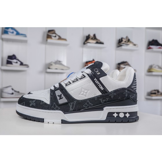 Louis Vuitton Trainer, Denim, Black & White, 1AC2A5