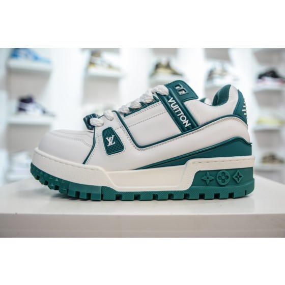 Louis Vuitton Trainer Maxi, White/Green, 1ACI0K