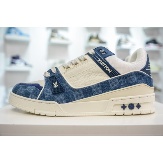 Louis Vuitton Trainer, White/Blue, 1ACPRW