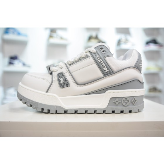 Louis Vuitton Trainer Maxi, Calf Leather, White/Grey, 1ACRJV