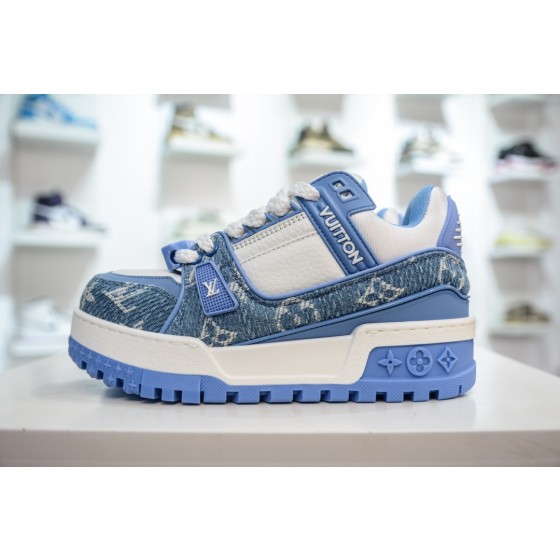 Louis Vuitton Trainer Maxi, Embossed Print, Blue & White, 1ACWHU