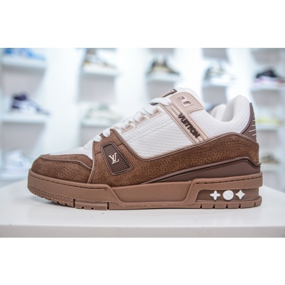 Louis Vuitton Trainer, Calf Leather, White/Brown, 1AHTLP