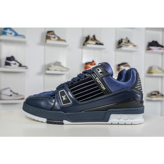 Louis Vuitton Trainer, Velvet, Navy Blue, 1AJ228