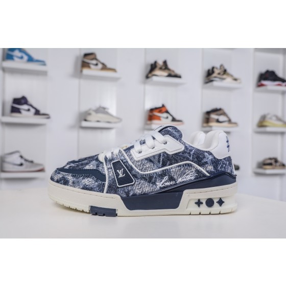 Louis Vuitton Trainer, Denim, Blue, 1AJAQV